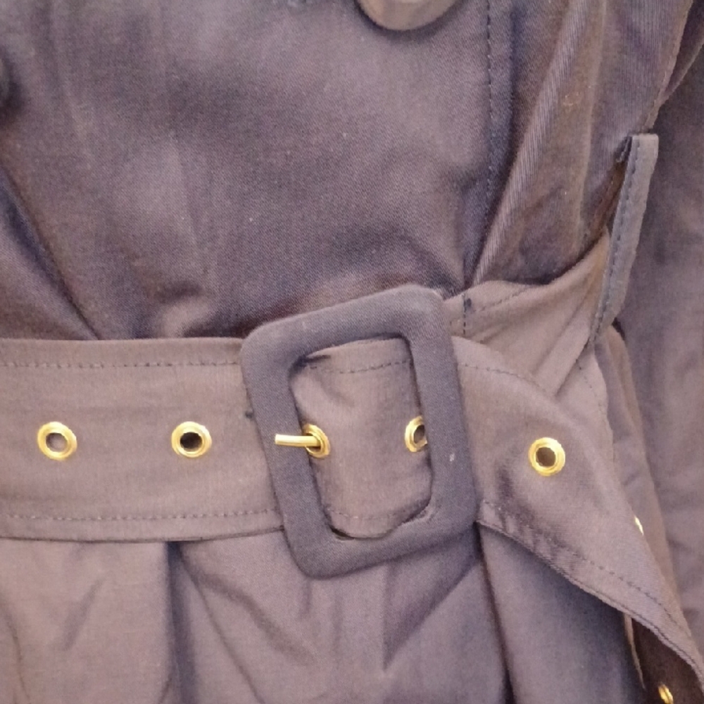 Kenneth Cole Reaction Blue Trench Coat - Picture 4 of 6